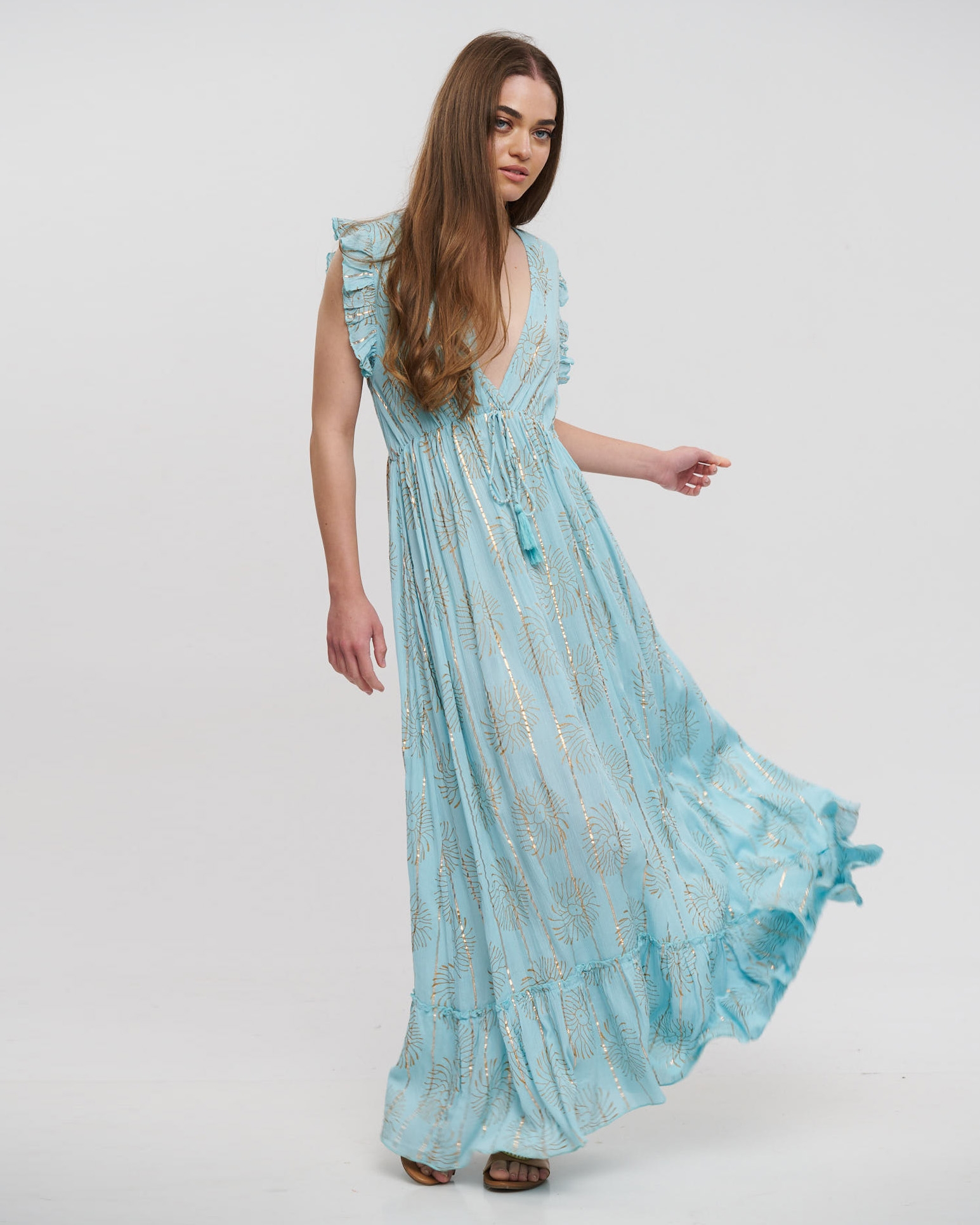 Dress With Ruffled Sleeves BLE RESORT COLLECTION