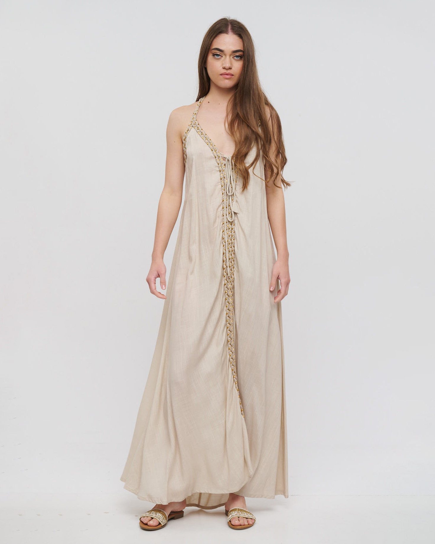 Wrap Dress With Golden Rope BLE RESORT COLLECTION