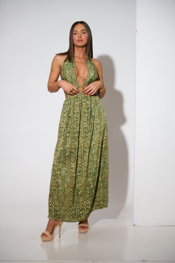 Maxi Wrap Dress With Hoop BLE