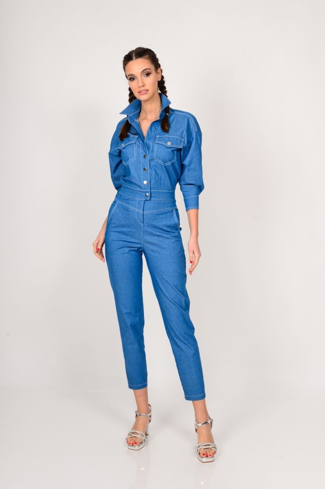 Denim Jumpsuit With Pockets WE COSS