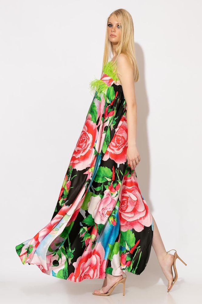 Floral Dress With Feathers C-THROU