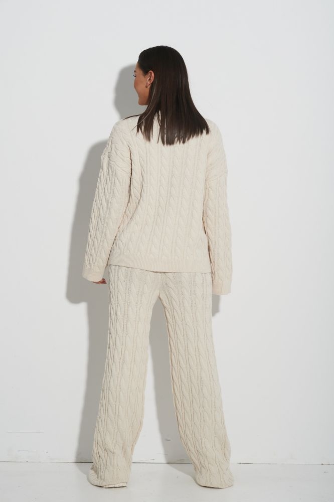 Knitted Braided Set Blouse & Pants