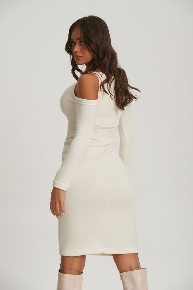 Knitted Midi Dress With Chain V