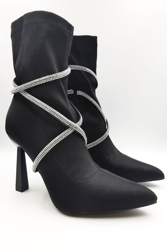 Half Boot With Shiny Straps