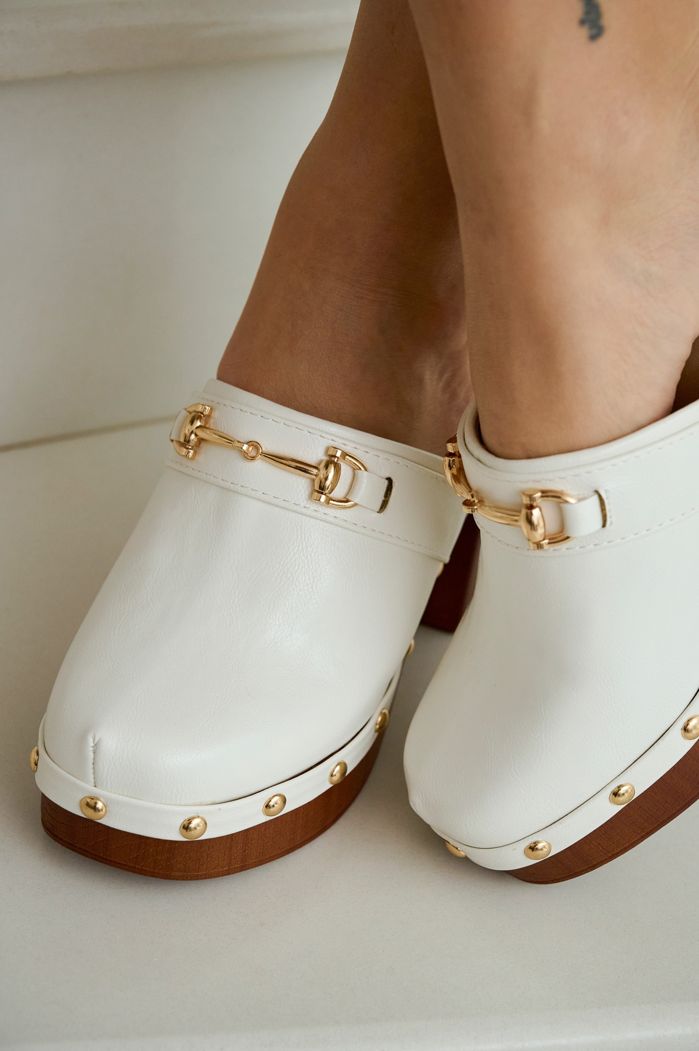 Leatherette Clogs With Heels