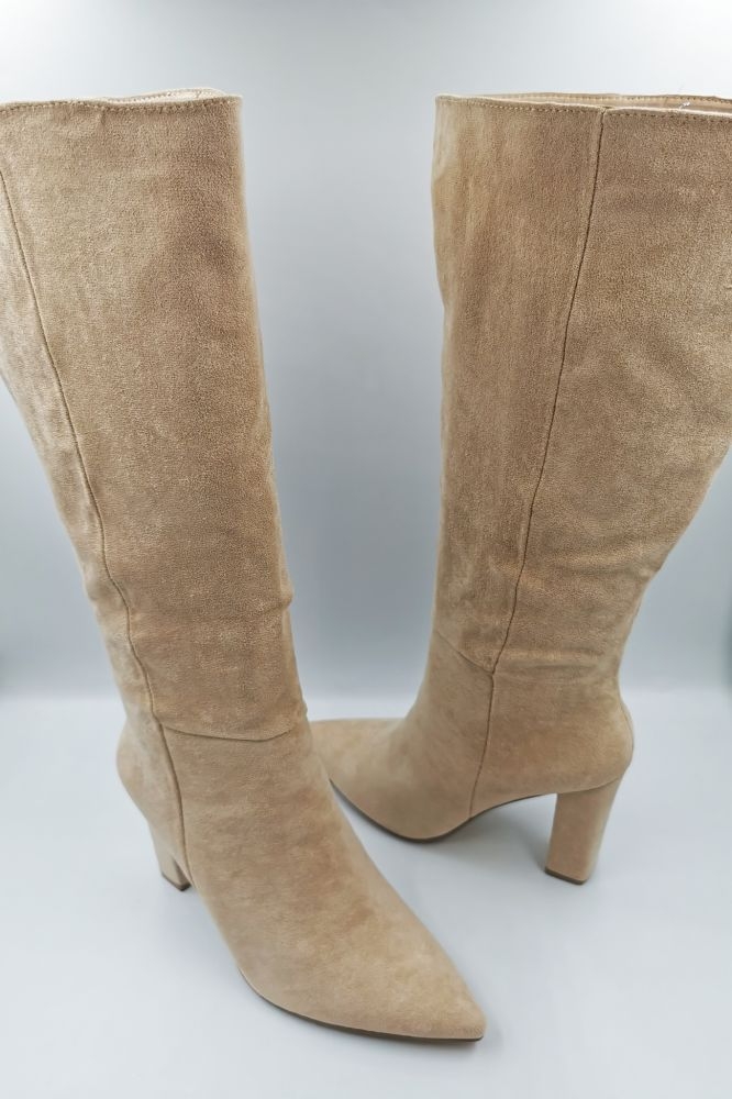 Suede Boots With Thick Heel