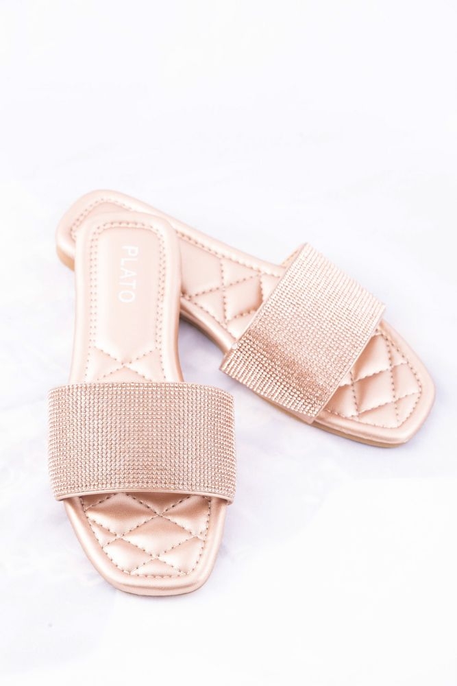 Quilted Shiny Slippers