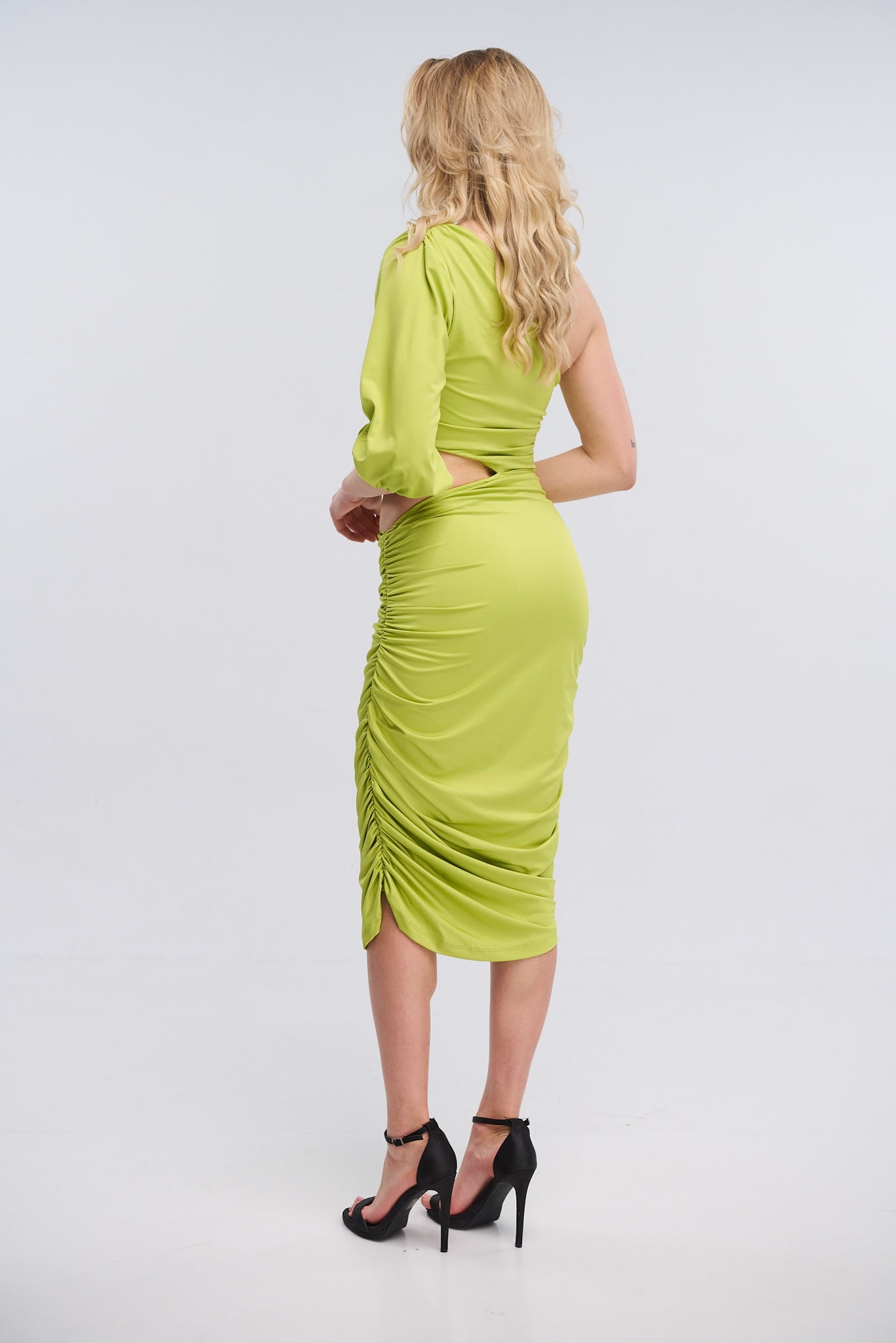 Midi Dress With One Sleeve And Cut Out ONLINE