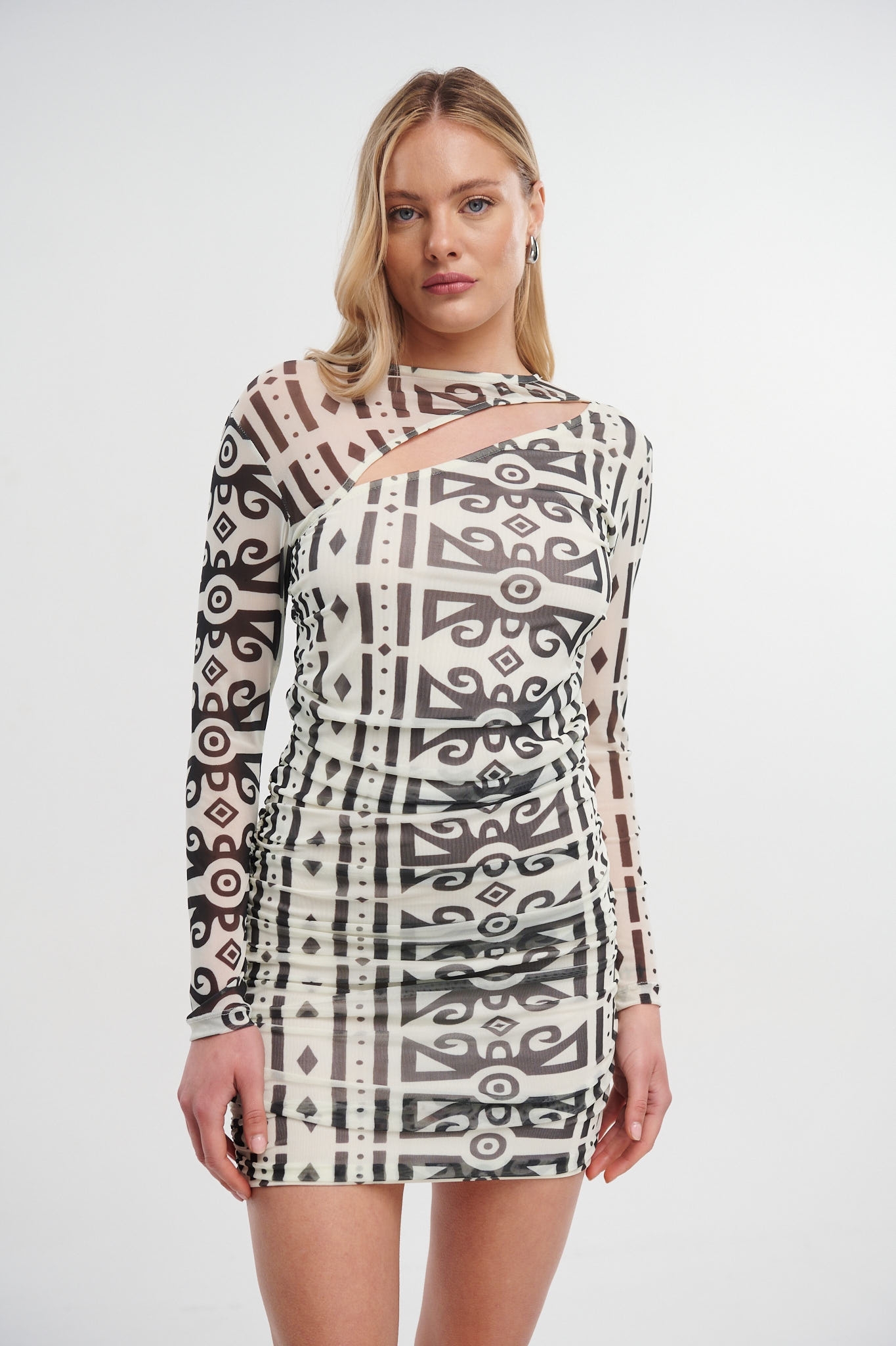 Mini Tulle Dress With Geometric Design ONLINE