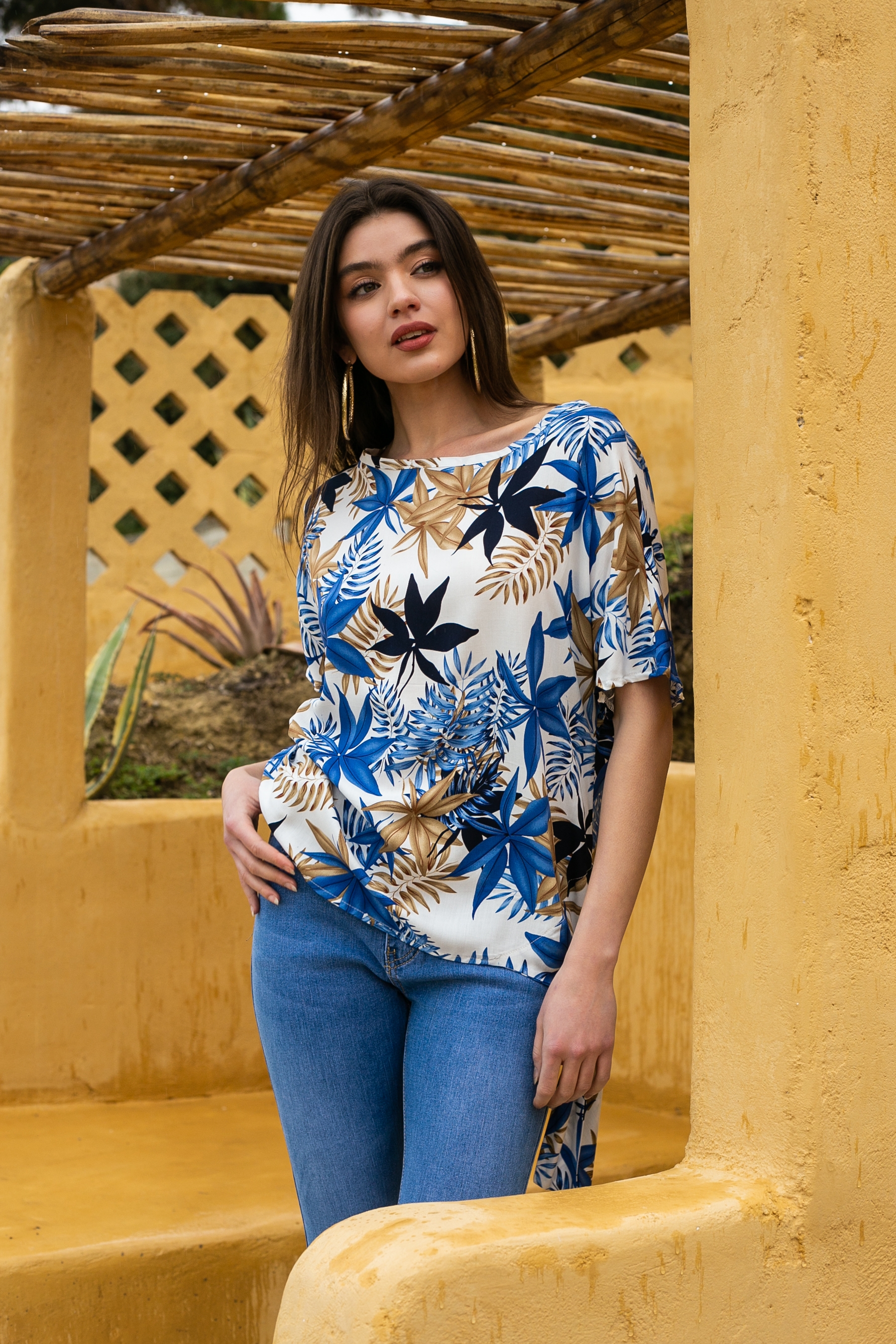 Printed Tied Blouse OPEN FASHION