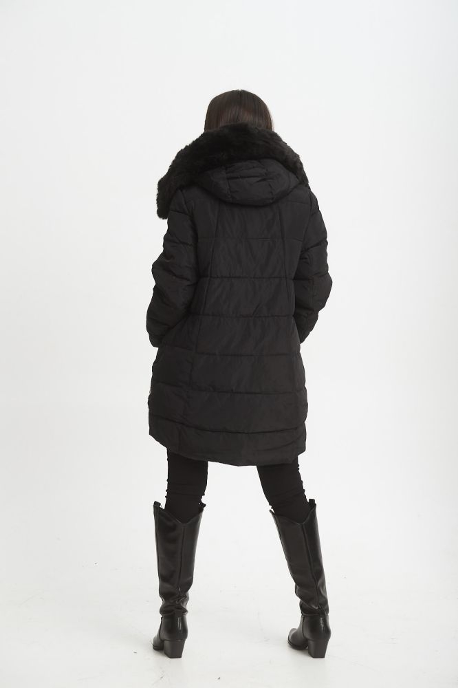 Puffer Jacket With White Zipper