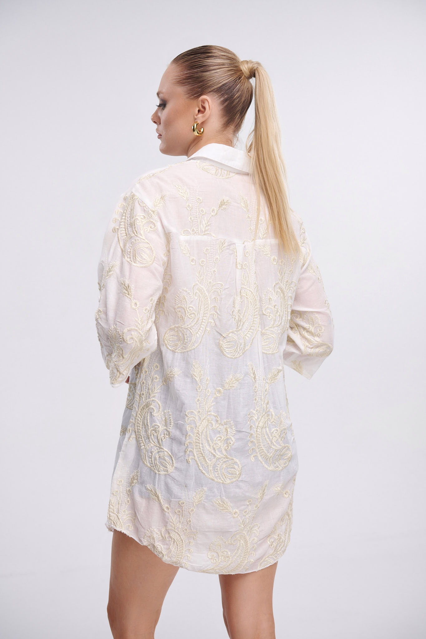 Shirt With Golden Embroidery