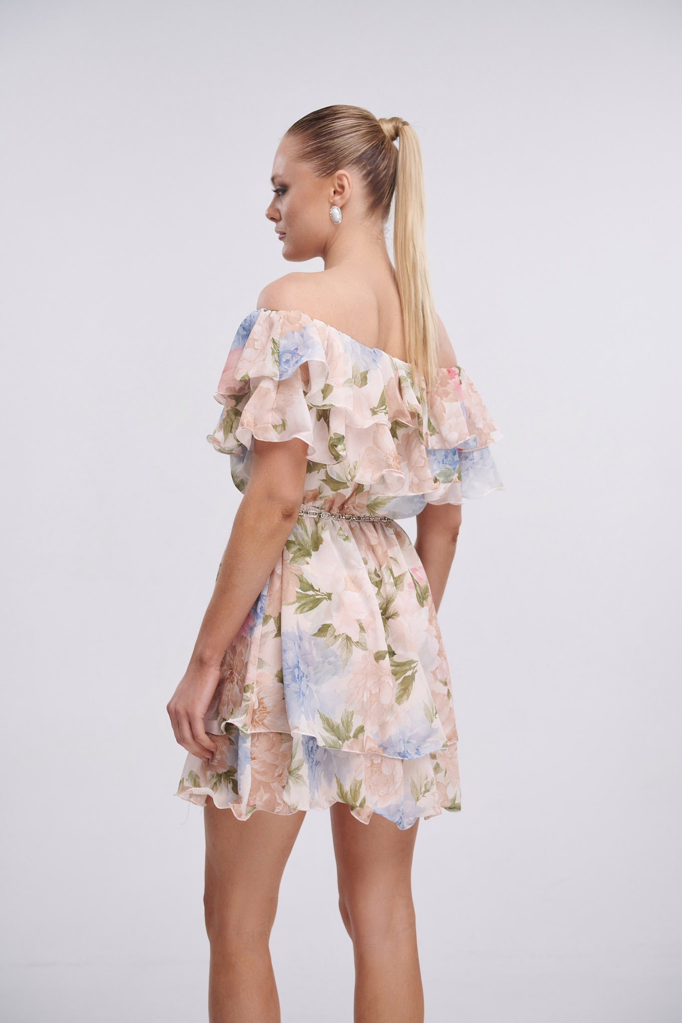 Off-Shoulder Floral Dress