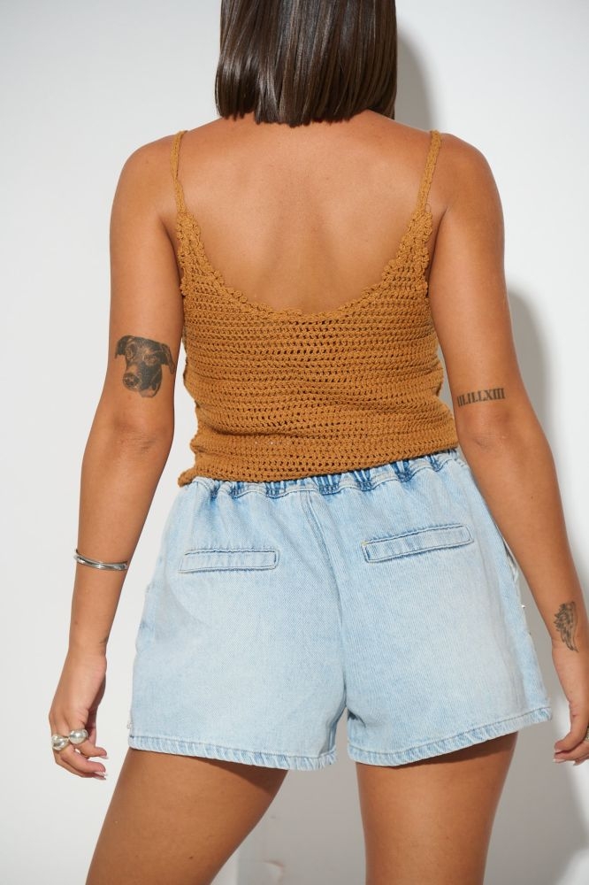 Knitted Tank Top With Tassels