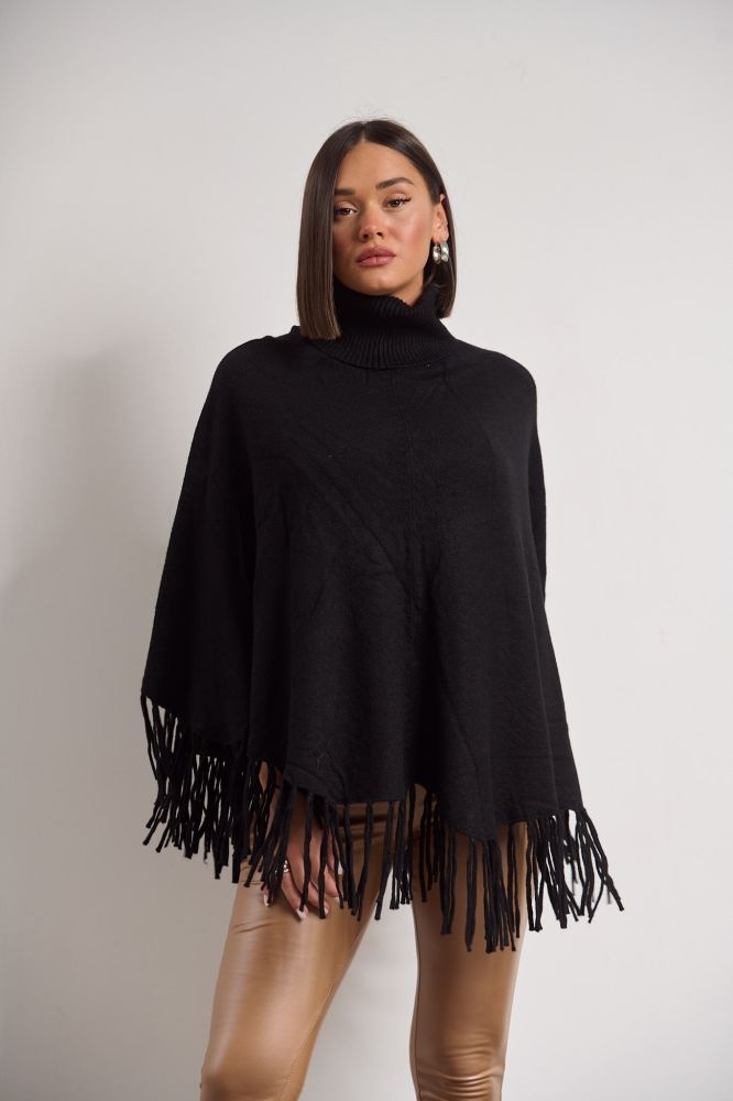 Poncho With Tassels