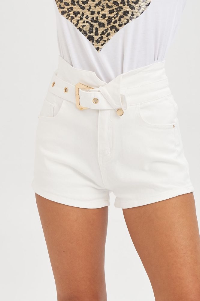 Jeans Shorts With Belt