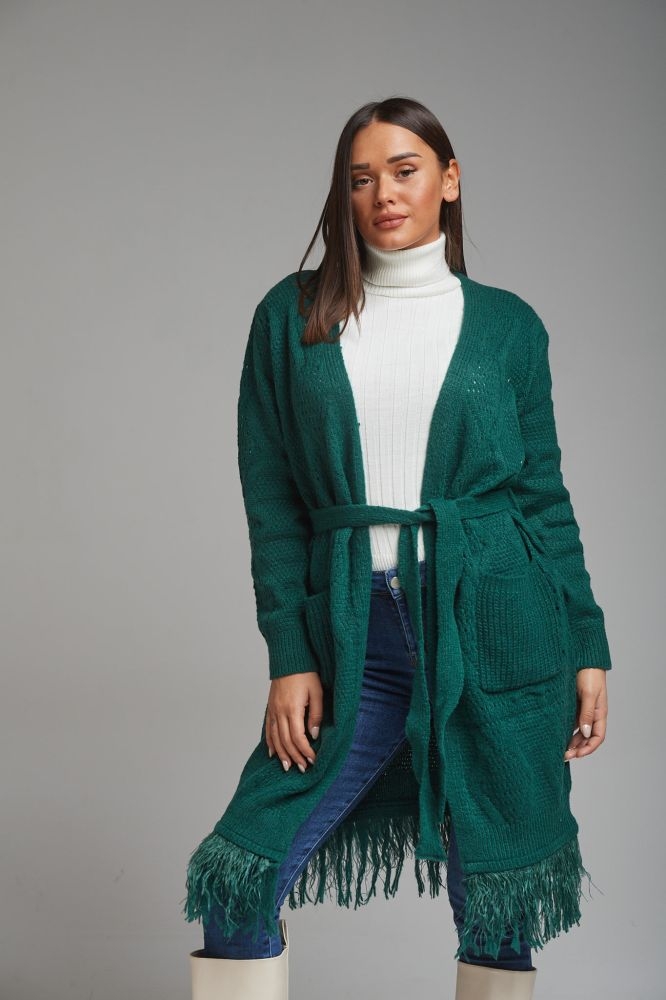 Knitted Cardigan With Belt