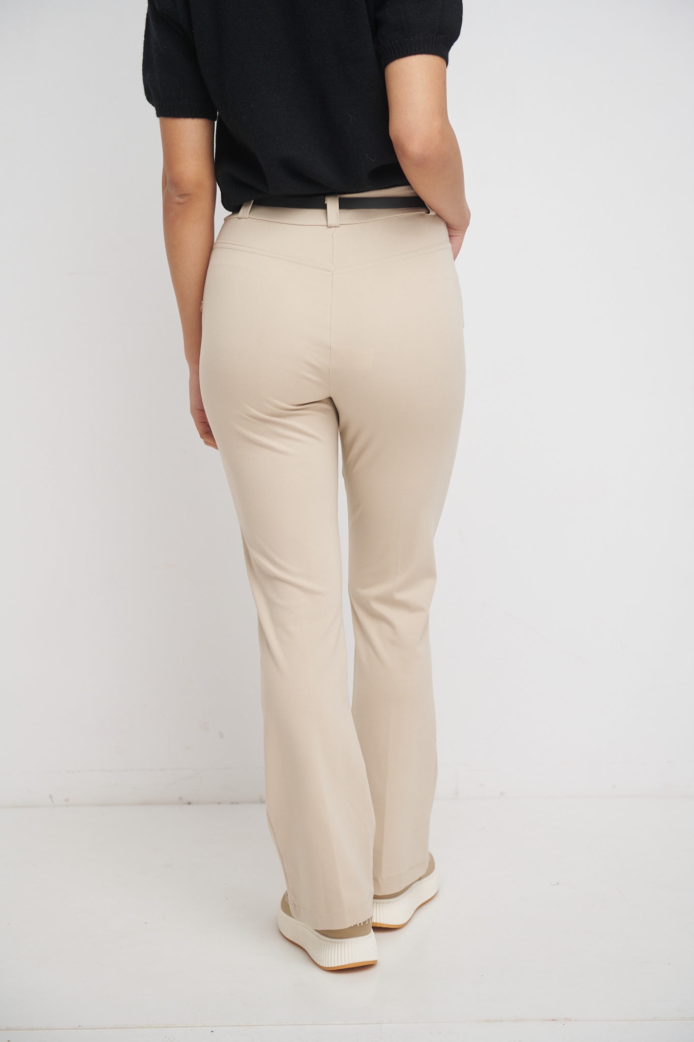 Bell-bottom Pants With Belt