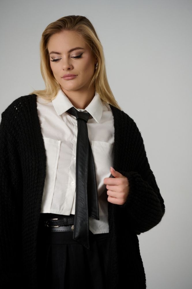 Oversized Crop Knitted Cardigan