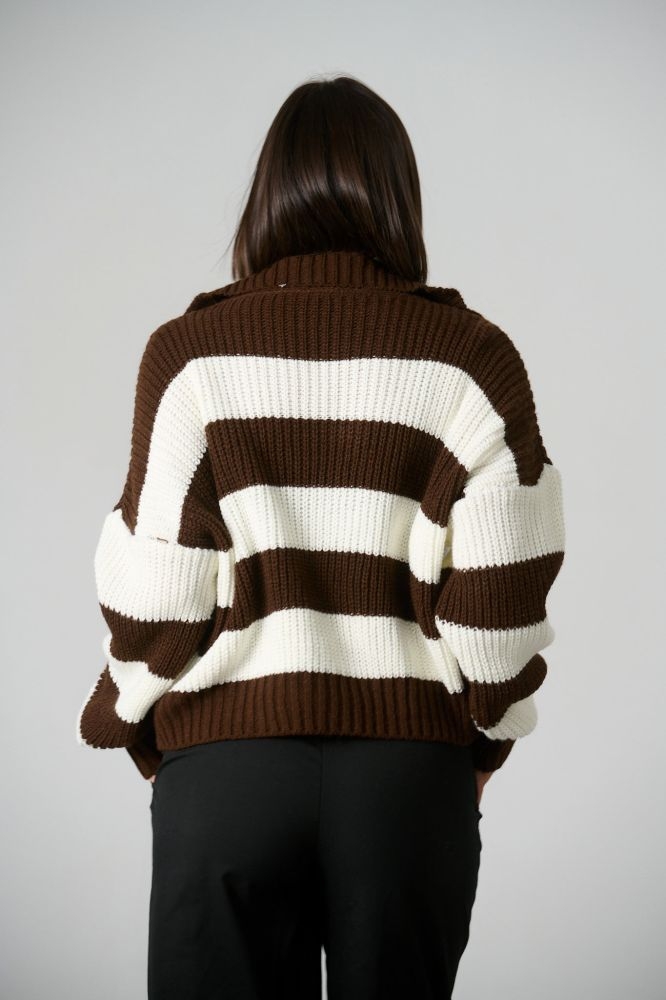 Striped Knitwear With Collar