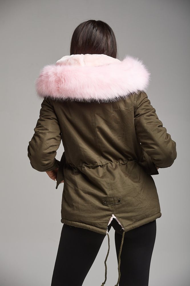 Olive green Parka With Fur