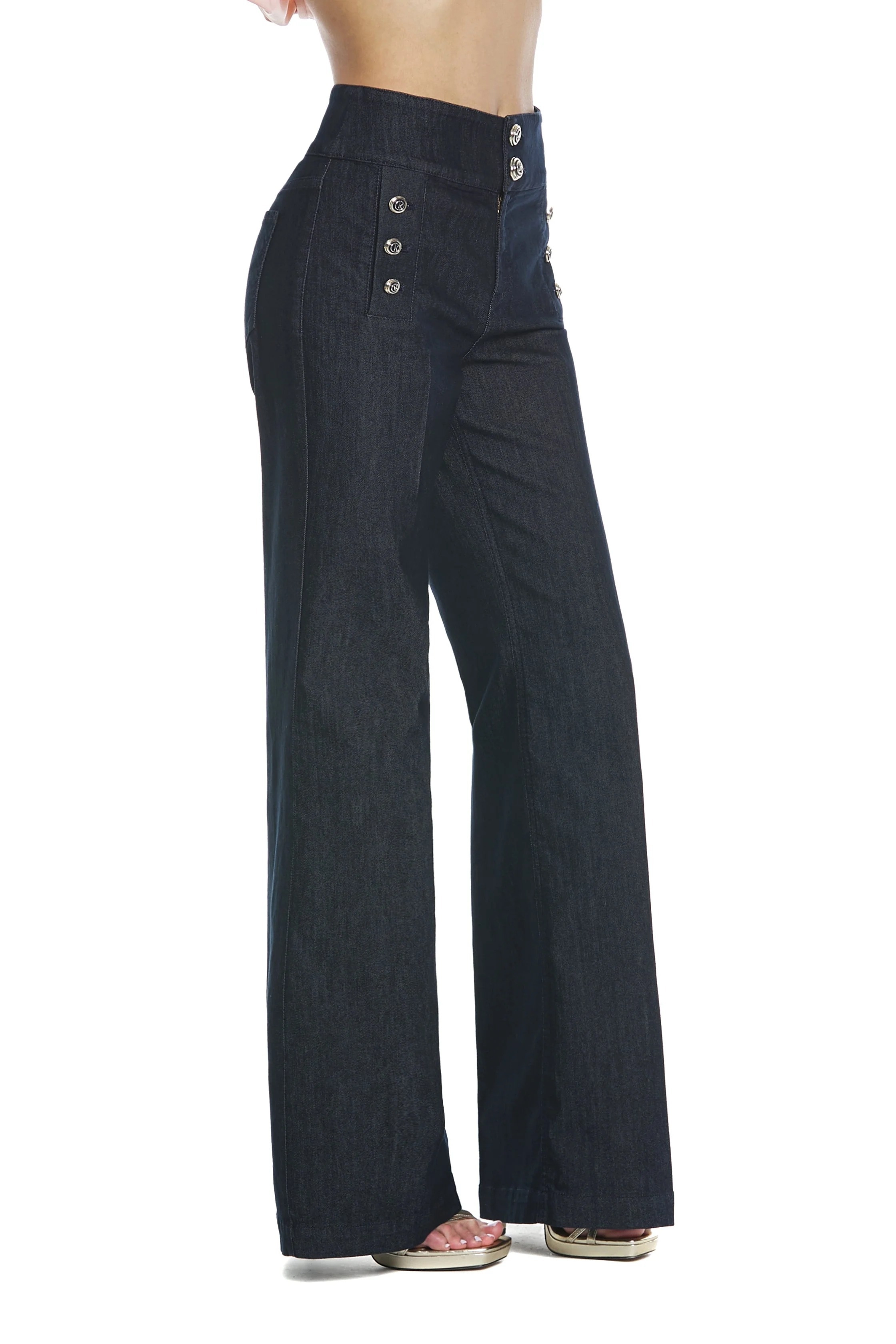 Denim Pants With Golden Buttons RELISH