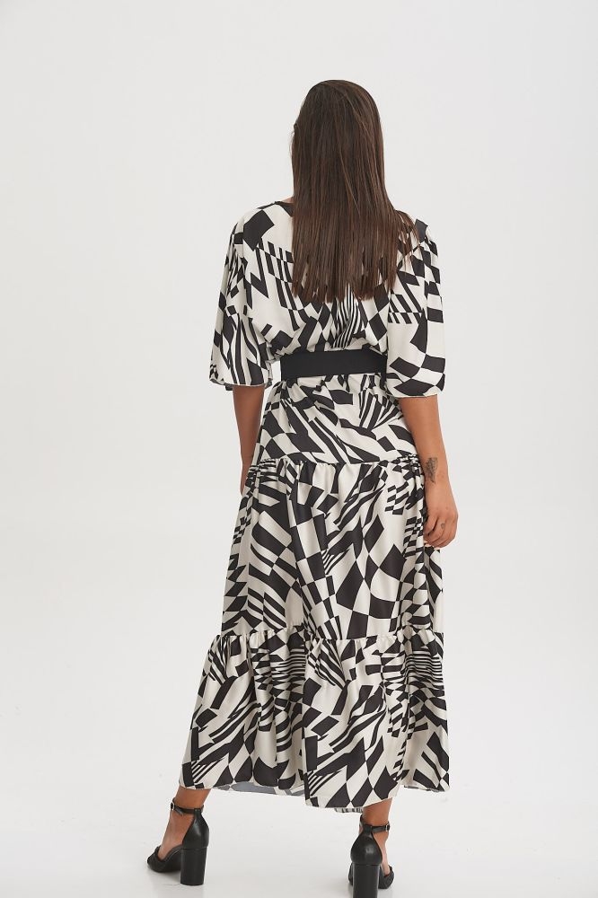 Maxi Satin Printed Dress