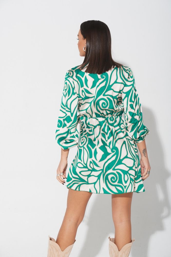 Mini Printed Dress With Knot