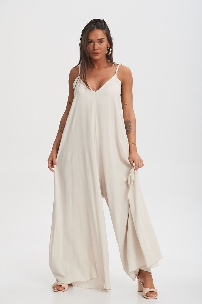 Wide Leg Jumpsuit With Knot In The Back
