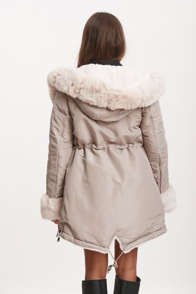 Double Face Jacket With Fur 