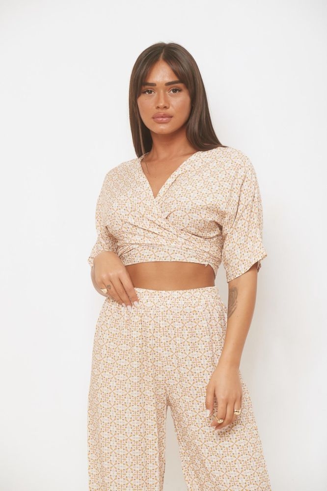 Tie Front Top And Pant Set