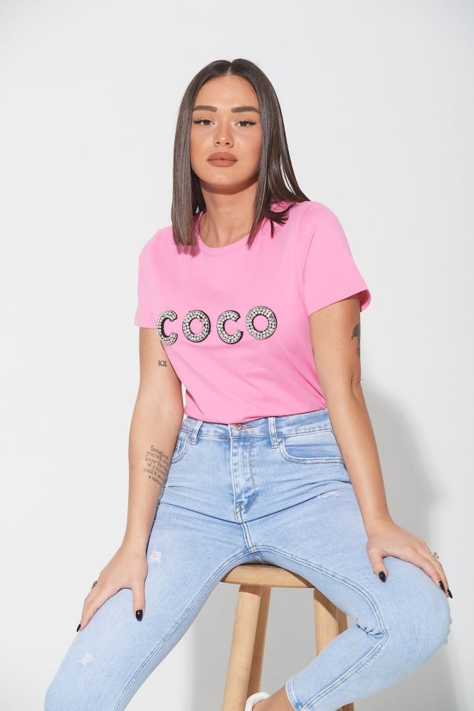 T-Shirt Coco With Rhinestones