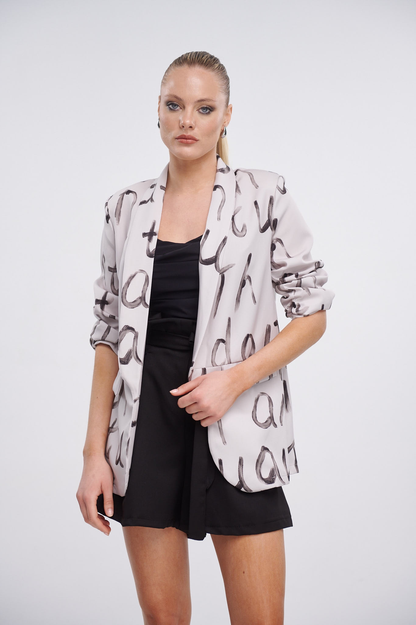 Blazer With Letter Print