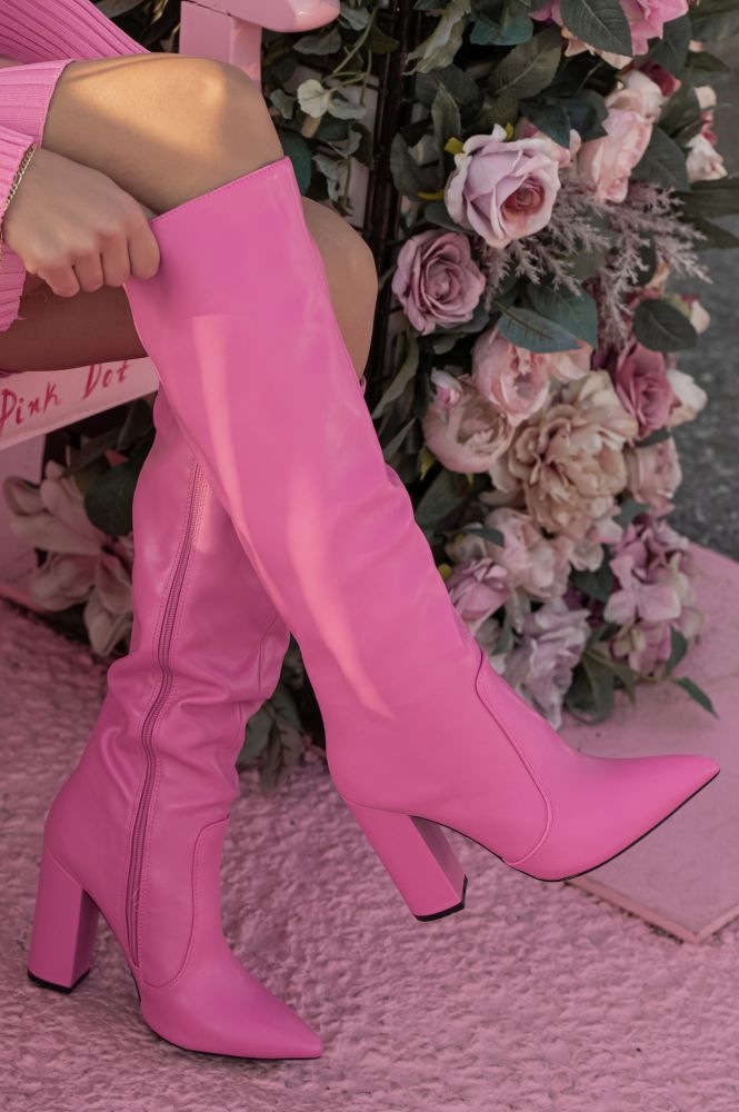 Simple Pu Pointed Boots