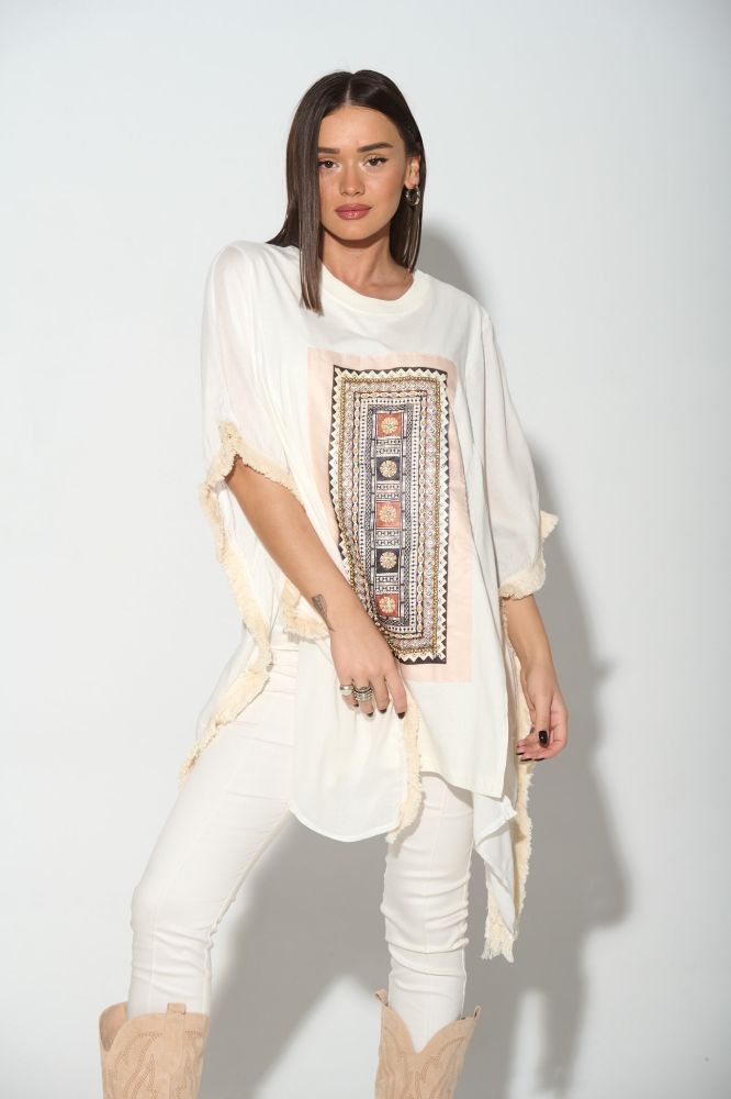 Ethnic Blouse With Tassels