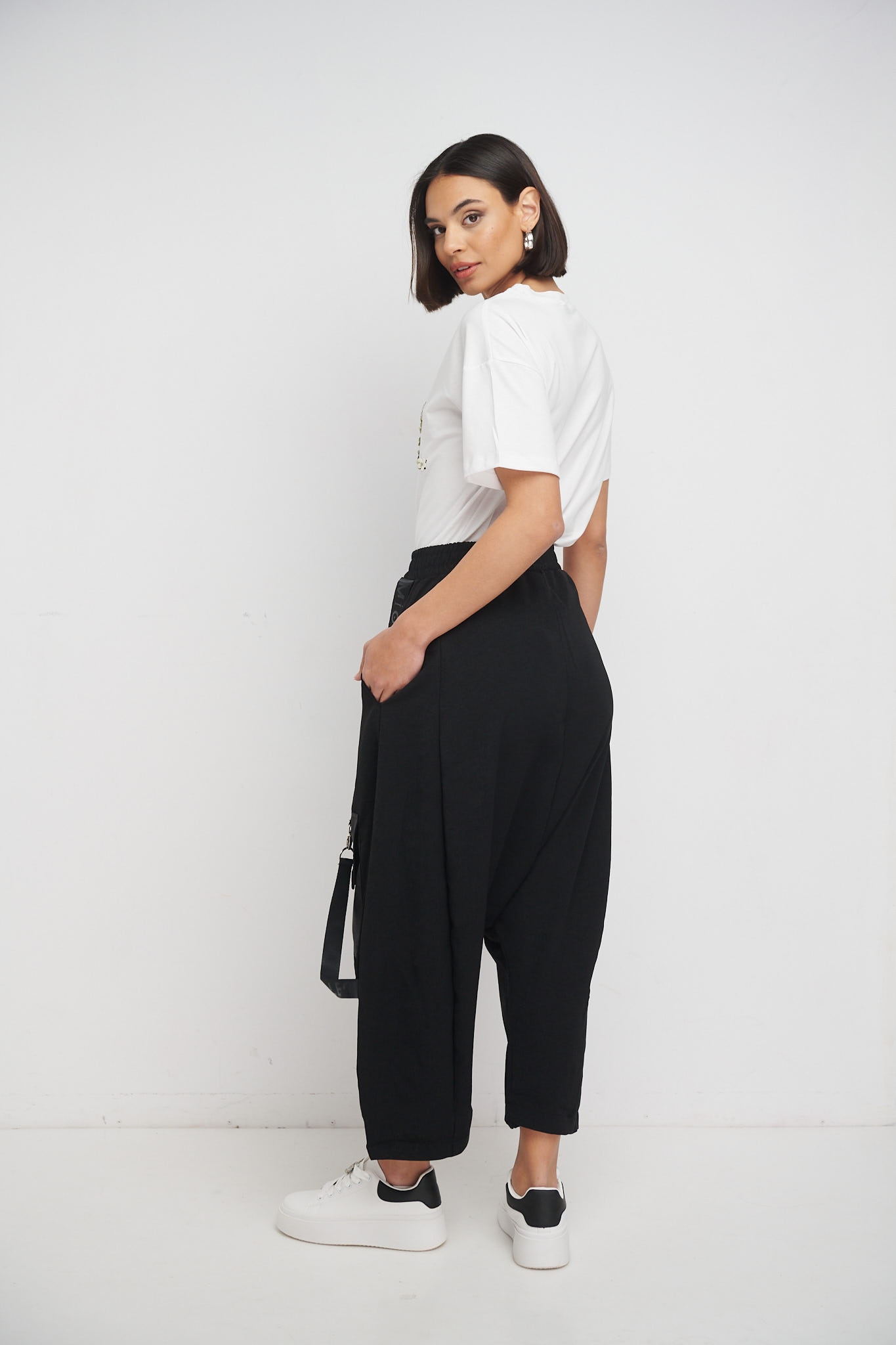 Pants With Leatherette Pocket