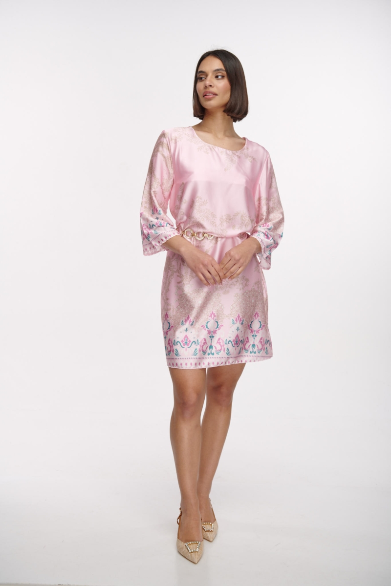 Mini Satin Paisley Printed Dress