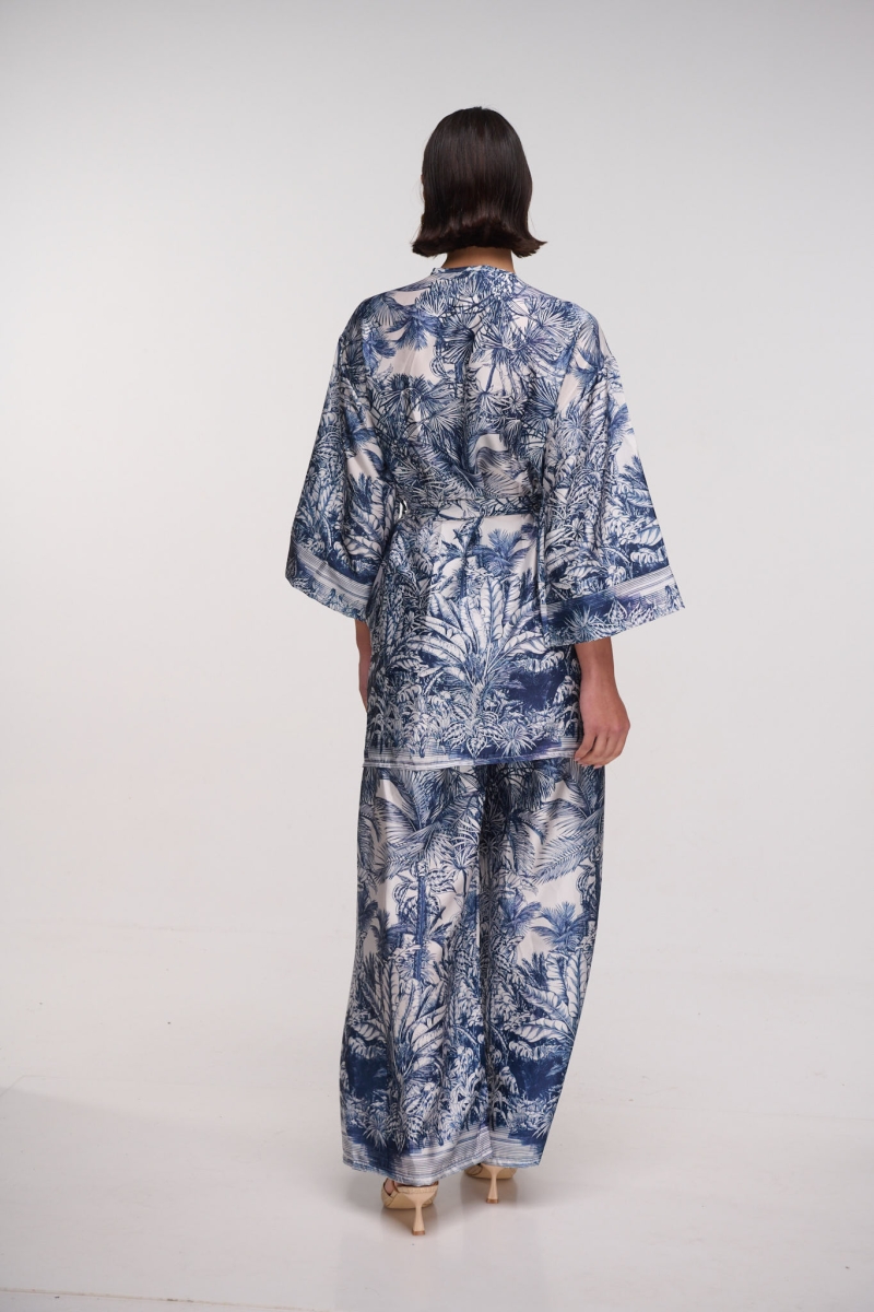 Printed Set Pants & Kimono 