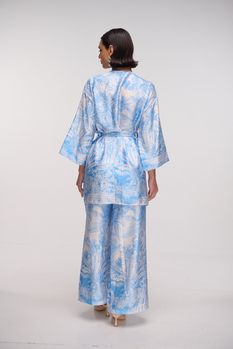 Printed Set Pants & Kimono 