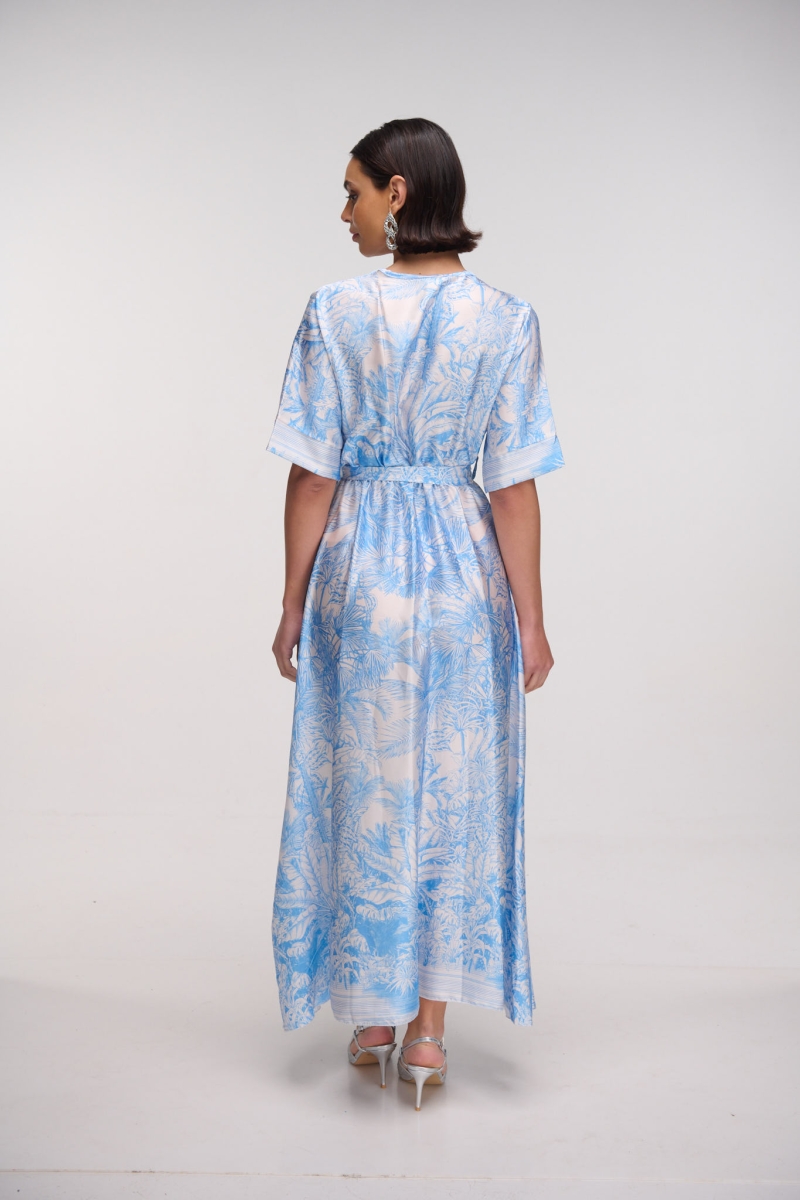 Satin Maxi Printed Dress