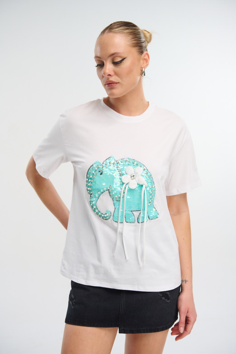 T-Shirt Ελεφαντάκι Με Στρας