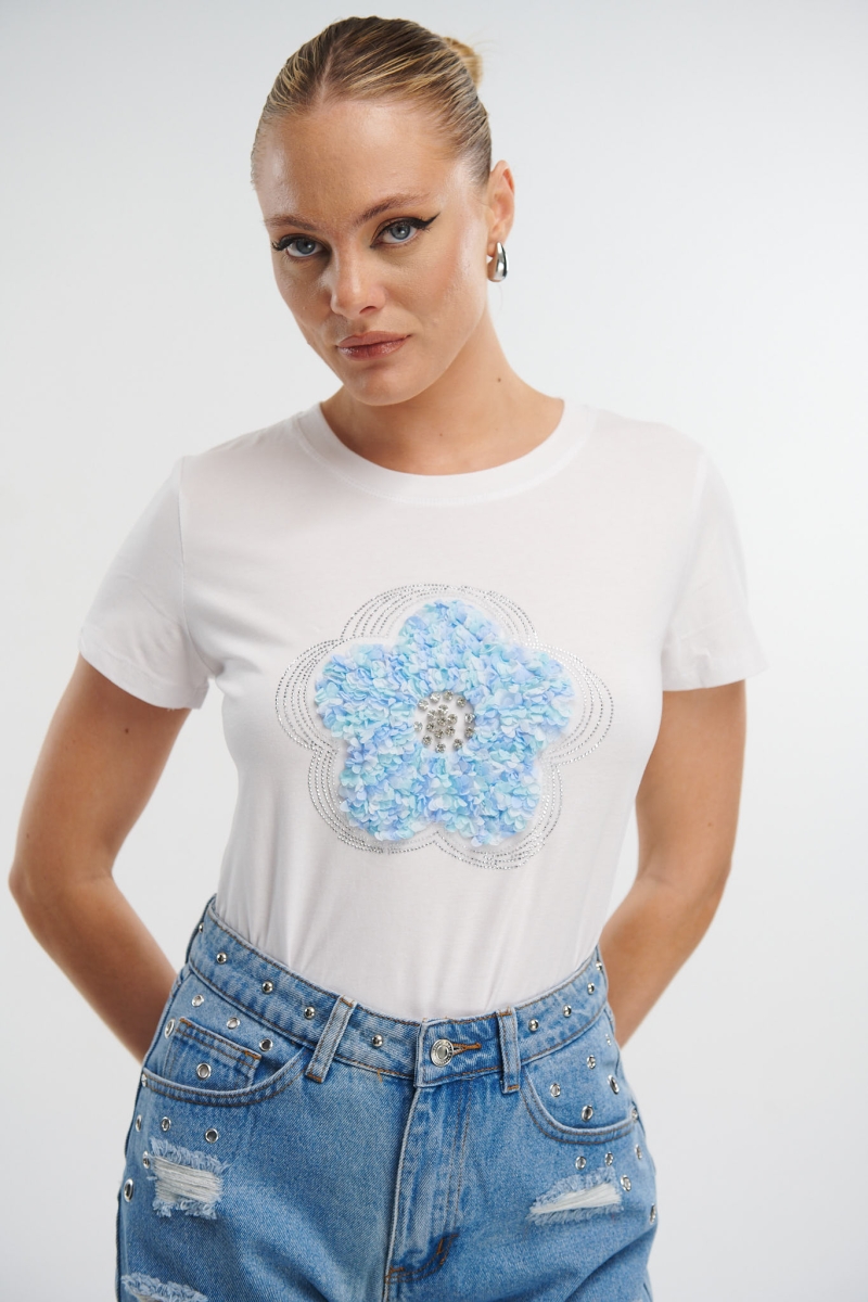 Μπλούζα Με 3D Λουλούδι