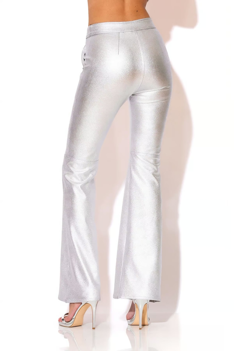 Metallic Bell-bottom Pants CTHROU