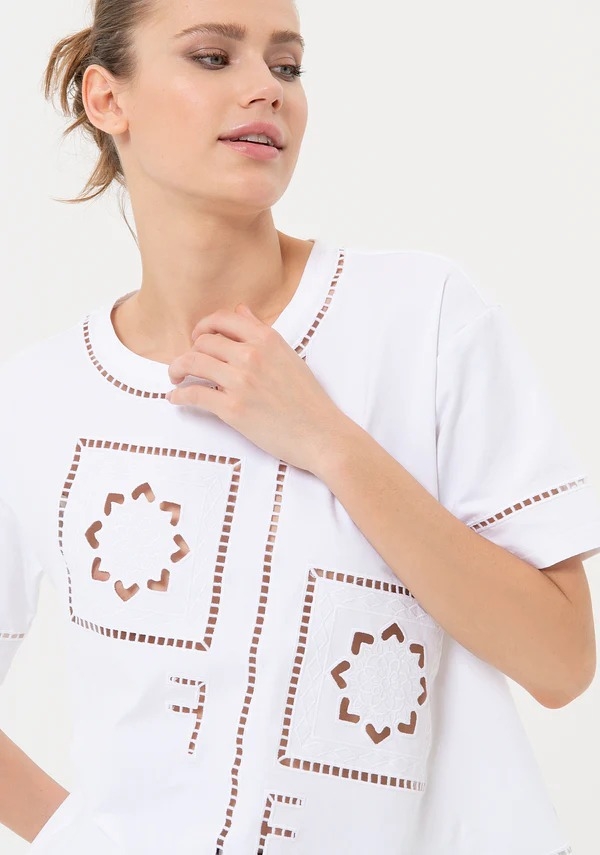 T-Shirt With Embroidery FRACOMINA