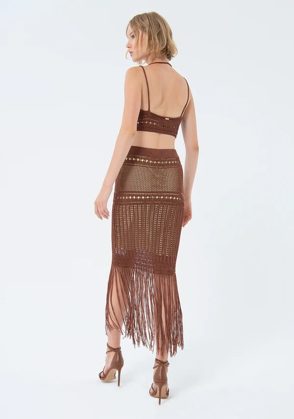 Knitted Skirt With Tassels FRACOMINA