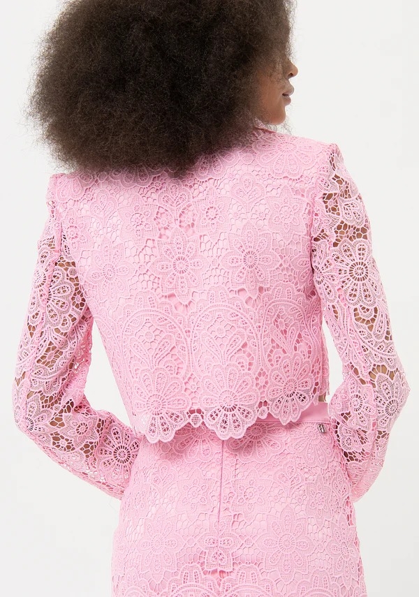 Lacy Crop Blazer With Pearls FRACOMINA