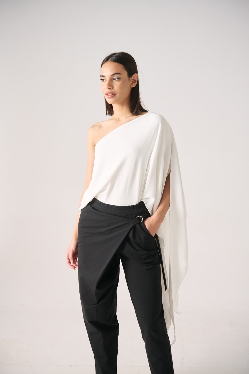 One Shoulder Blouse With Pointed Endings