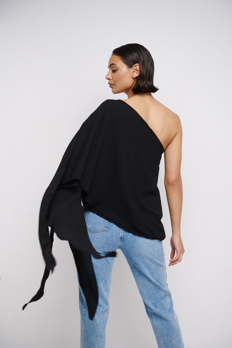 One Shoulder Blouse With Pointed Endings