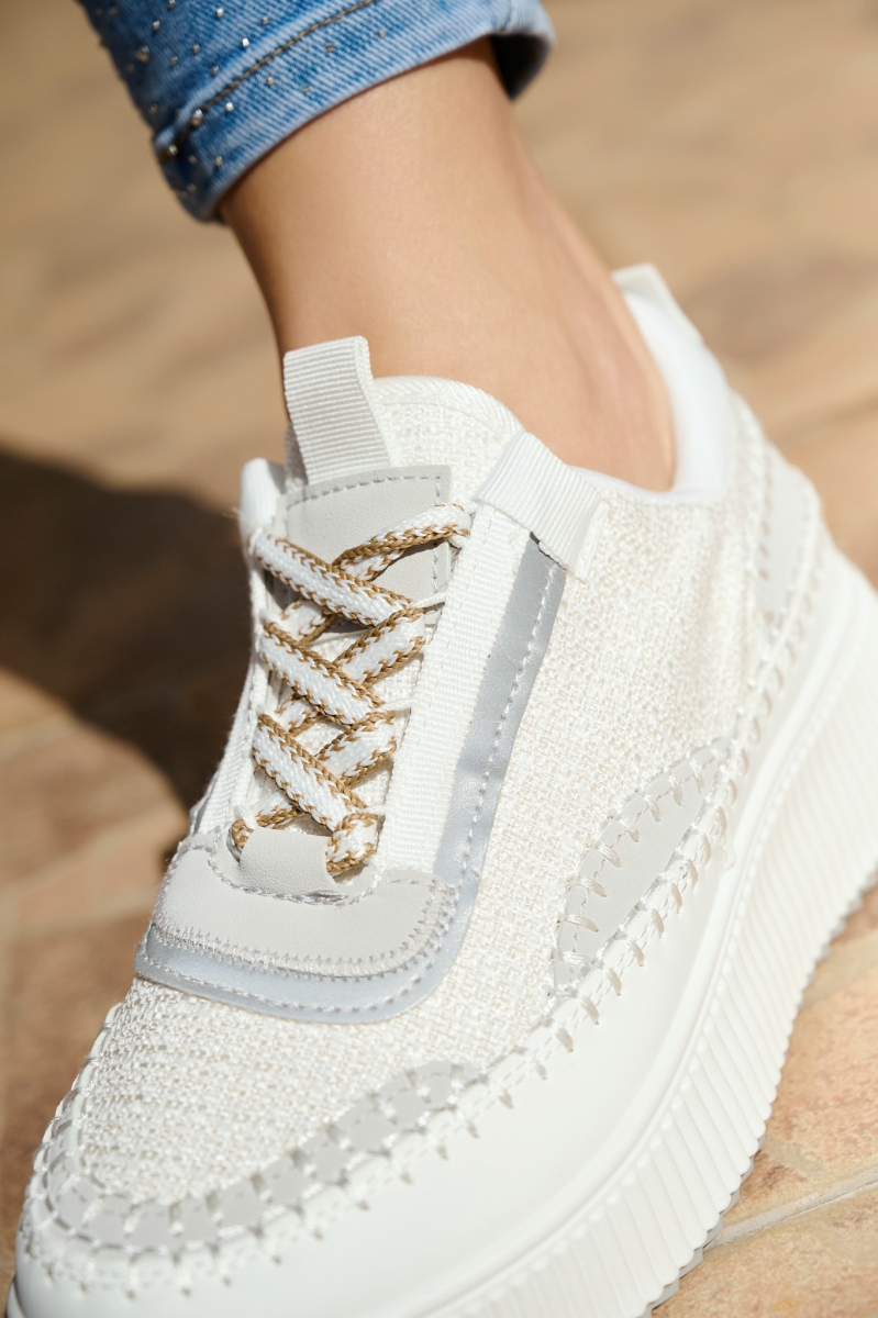 Sneakers With Knitted Detail