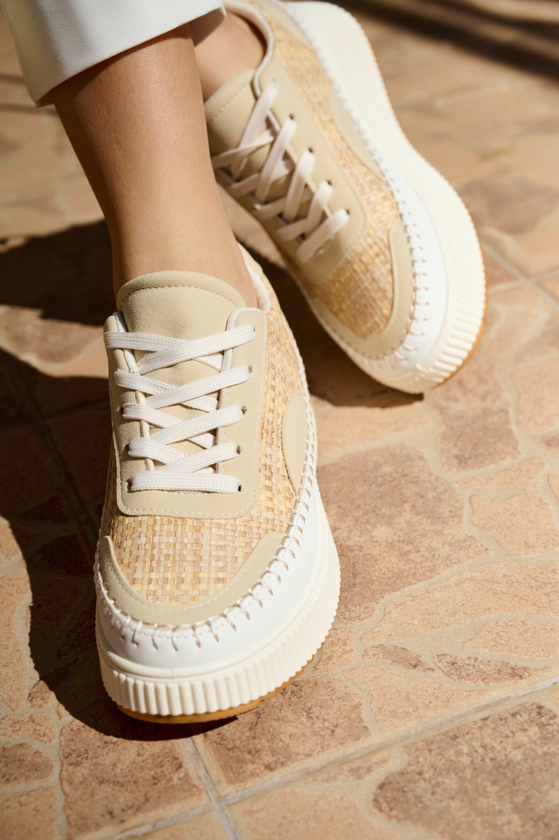 Sneakers With Knitted Detail